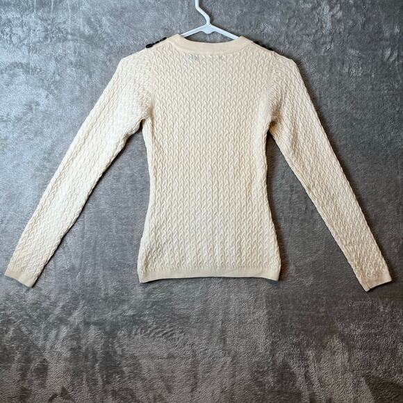 Karen Millen Women’s XS Wool Blend Textured Sweater Cream - Picture 4 of 6